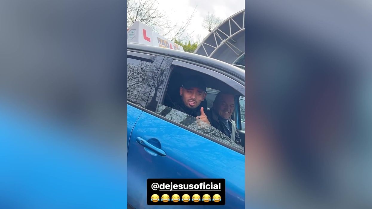 Arsenal's Jorginho left in stitches spotting Gabriel Jesus having a driving lesson