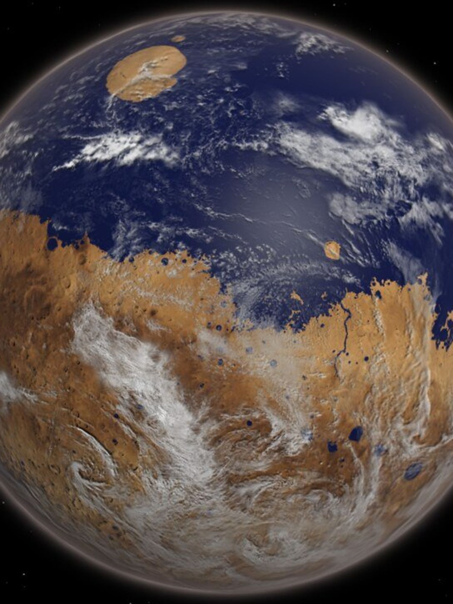 Artist impression of ancient Mars