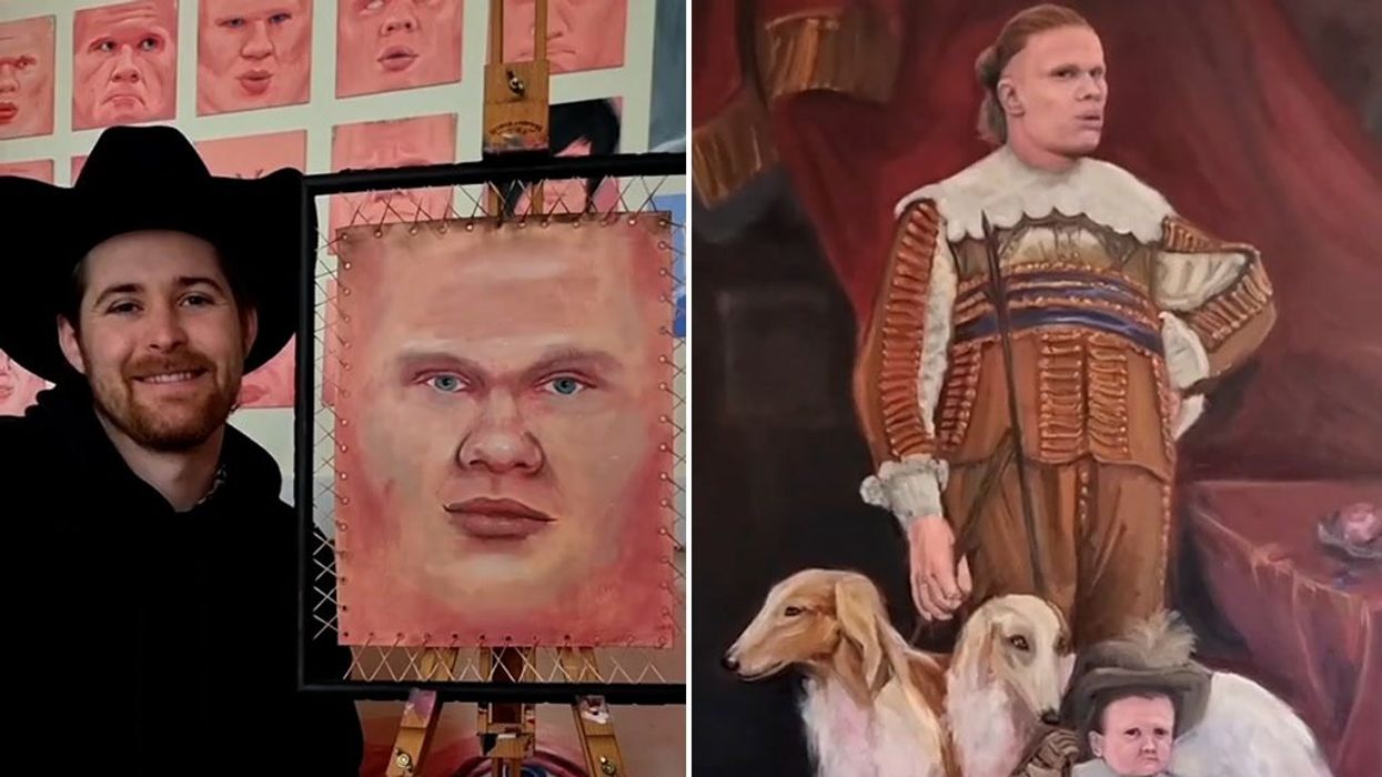 Artist paints over 100 works of Erling Haaland in iconic scenes