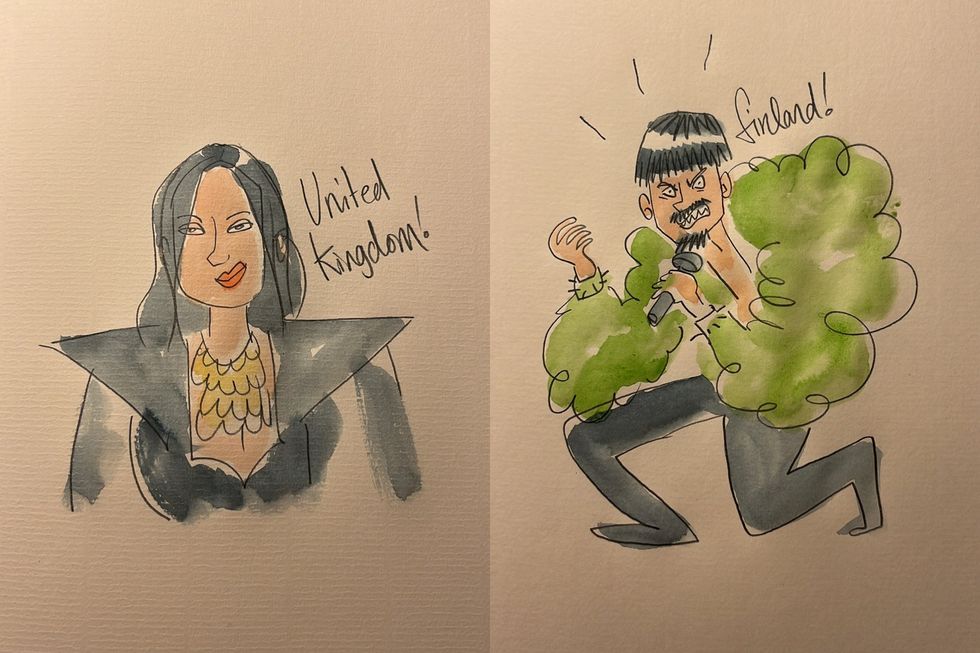 #DrawEurovision: Artists create quick caricatures as Eurovision acts perform