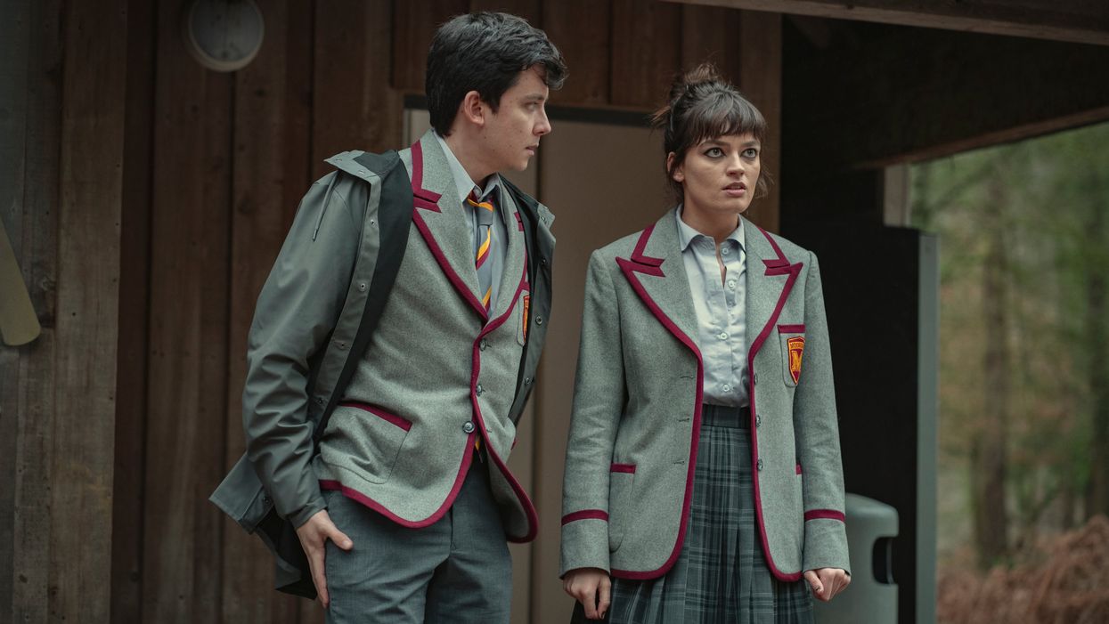 Asa Butterfield as Otis Milburn and Emma Mackey as Maeve Wiley (Netflix/PA)