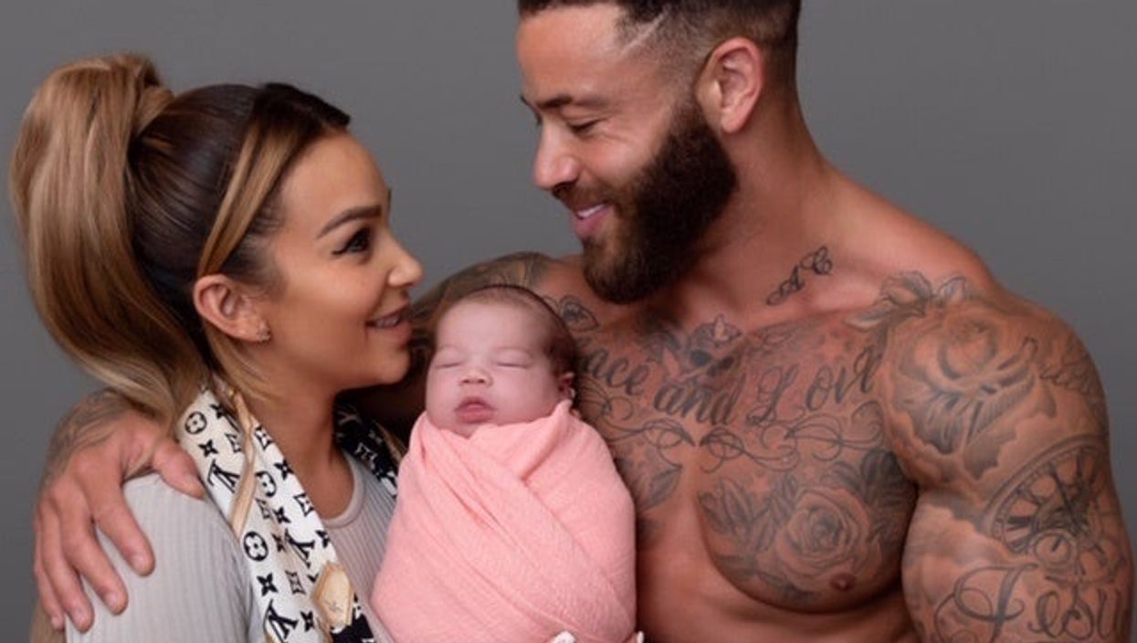 Ashley Cain with his partner Safiyya and daughter Azaylia