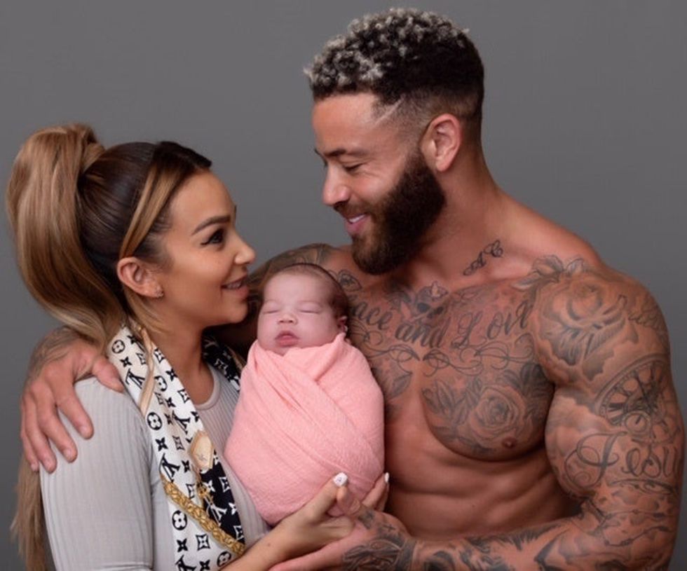 Ashley Cain with his partner Safiyya and daughter Azaylia