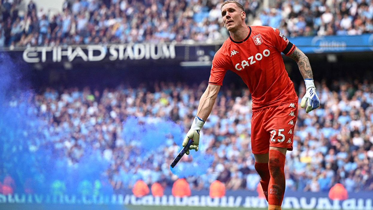 This is the moment Aston Villa goalkeeper was 'attacked' by pitch invader