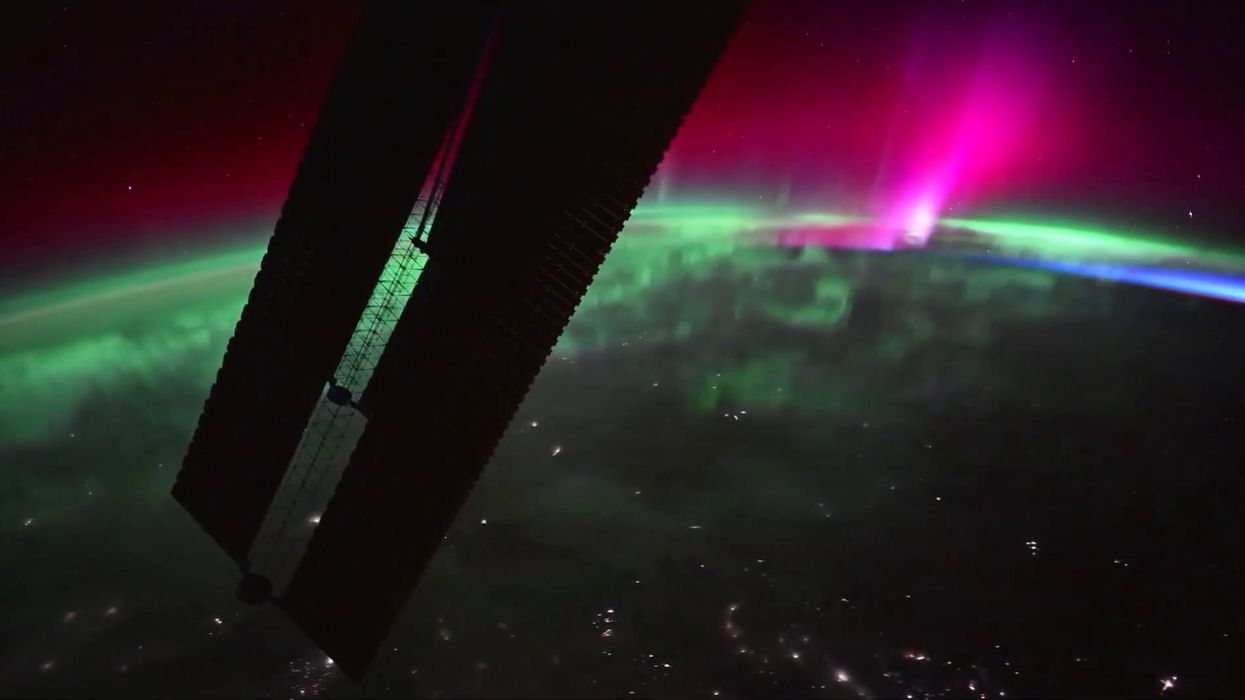 Astronaut captures elusive flamingo pink aurora in awe-inspiring footage