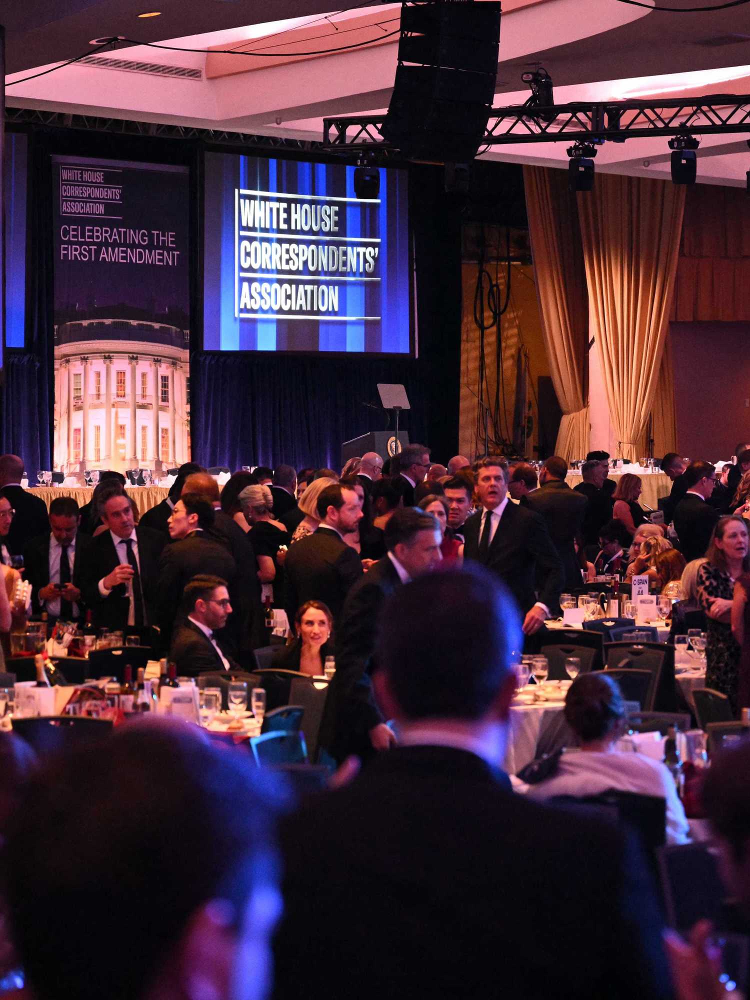 Attendees in the White House Correspondents' Dinner ballroom.