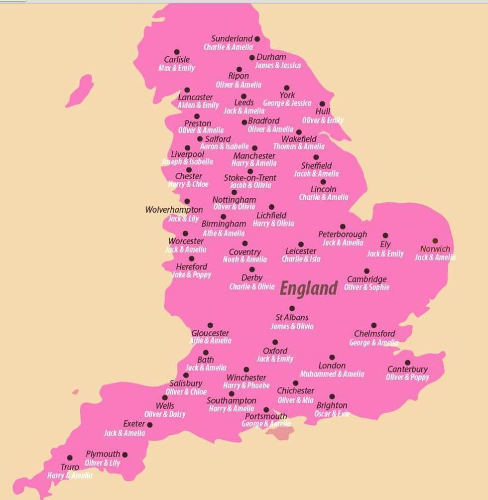 Baby map of England, Character Cottages