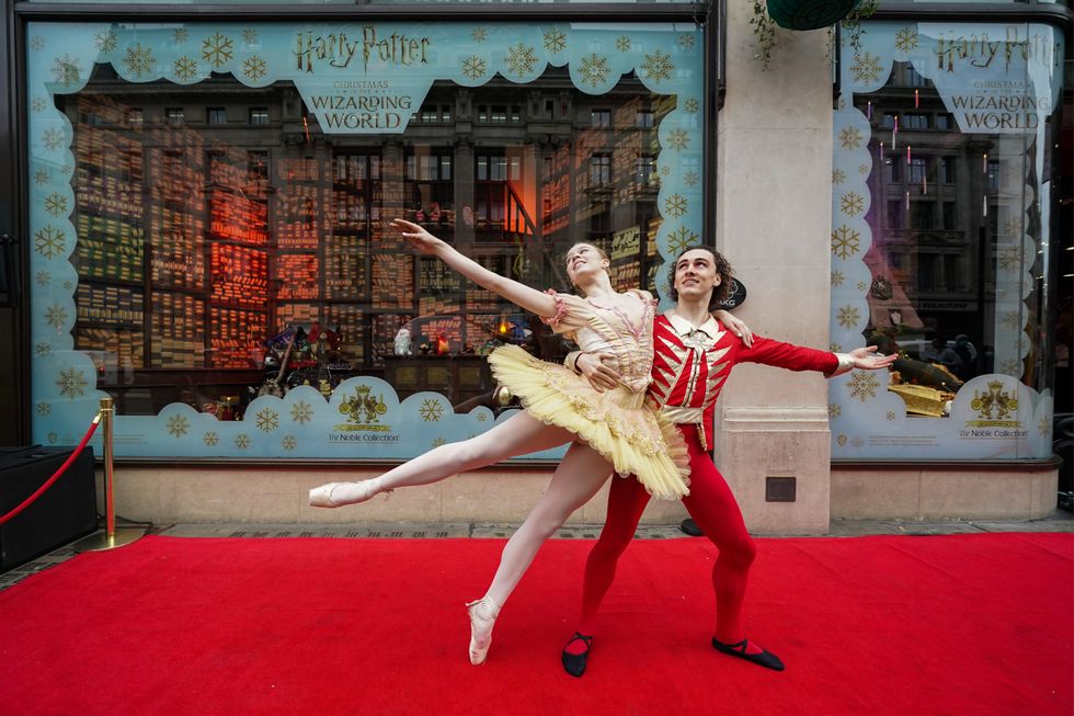 Ballet dancers perform during the unveiling of Hamleys\u2019 Christmas windows (Kirsty O\u2019Connor/PA)