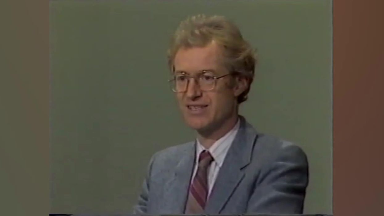 Bamber Gascoigne presents University Challenge in 1984