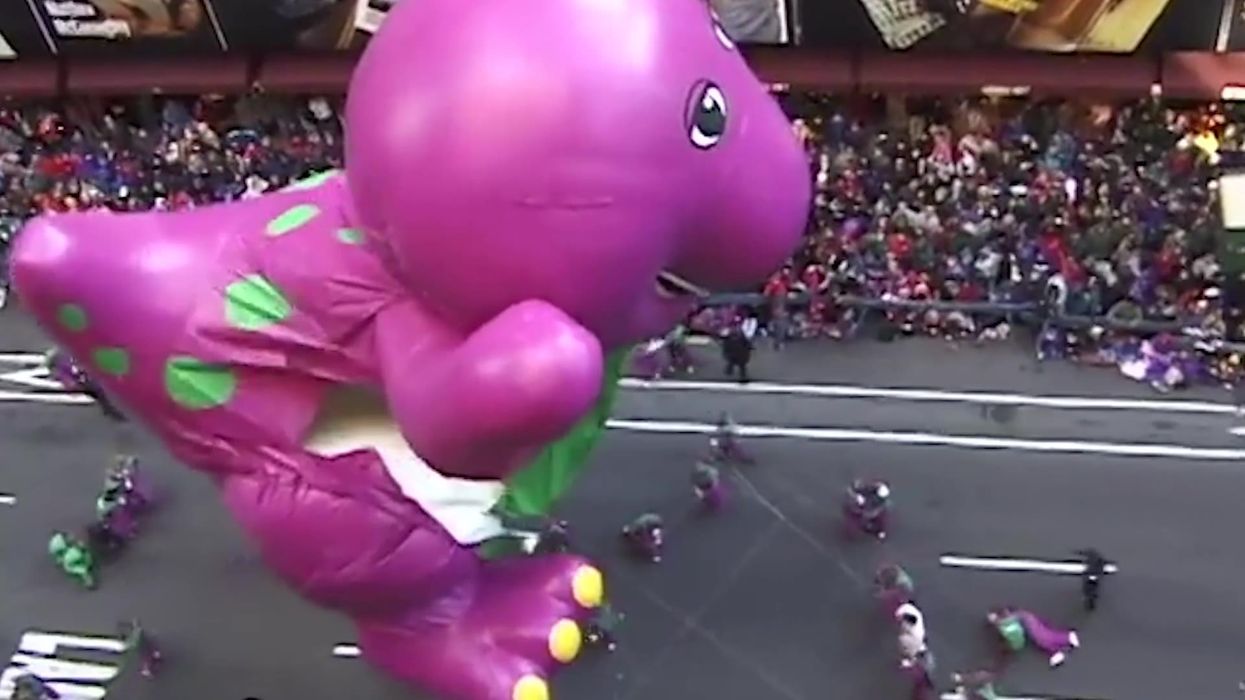 Resurfaced clip shows Barney being murdered at Thanksgiving Day parade
