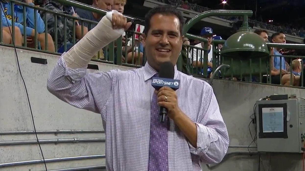 Baseball reporter breaks arm and six ribs after going down slide on-air
