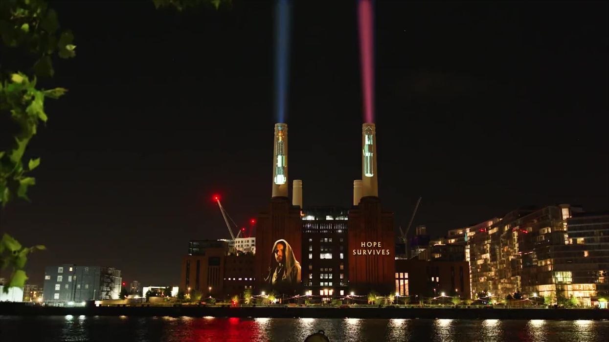 Battersea Power Station chimneys lit up as Star Wars lightsabers to mark Obi-Wan Kenobi release