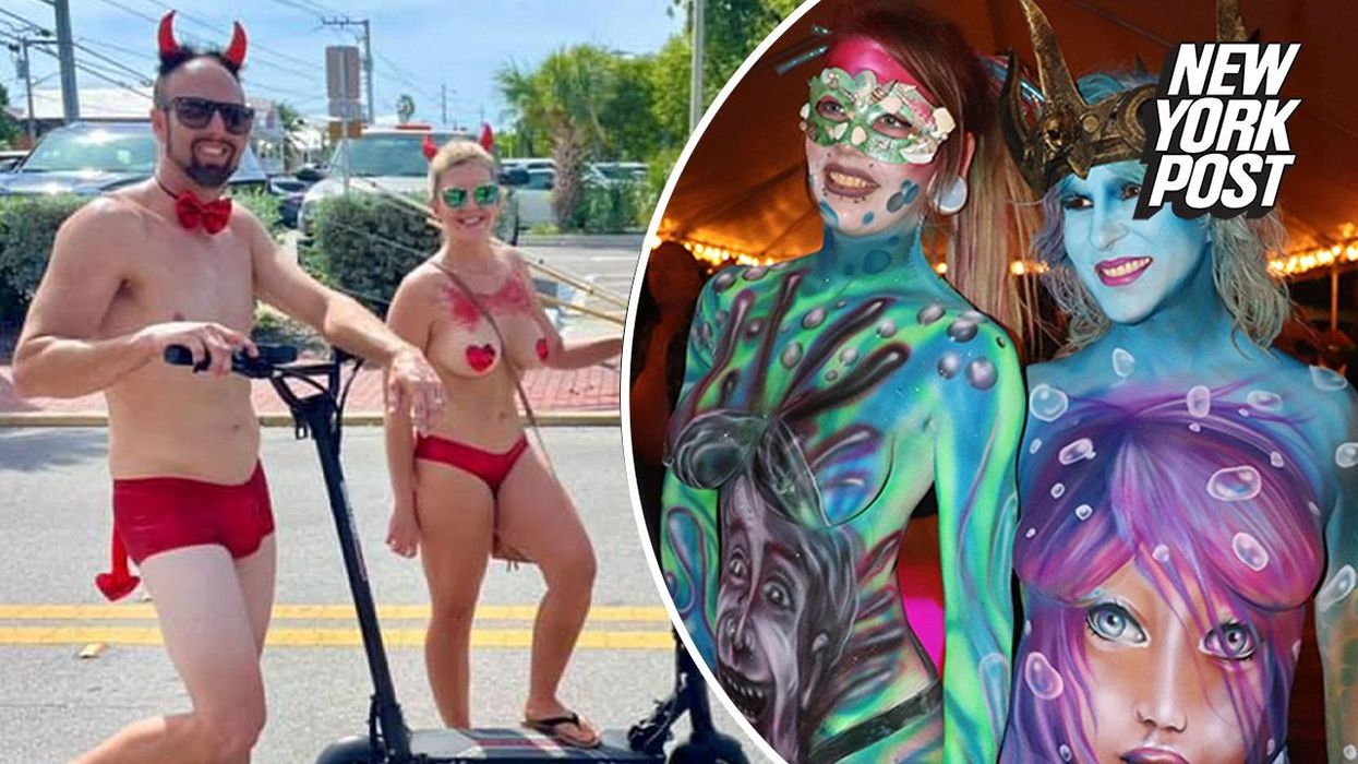 British woman causes outrage by walking naked up cathedral steps