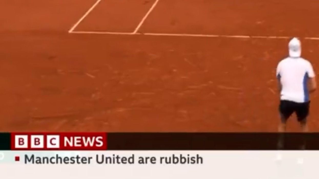Bizarre moment BBC News ticker says 'Man Utd are rubbish' and 'rain everywhere'