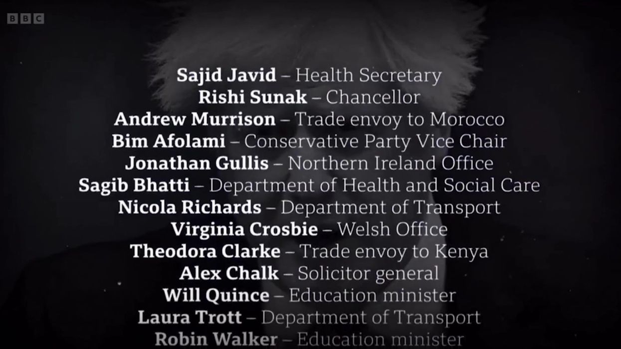 Newsnight recreates Oscars 'In Memoriam' section with MPs who've resigned