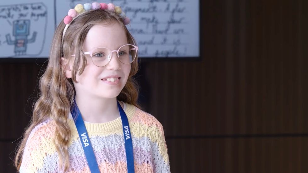 Young inventor of accessible device pitches idea to Paralympian Ellie Challis