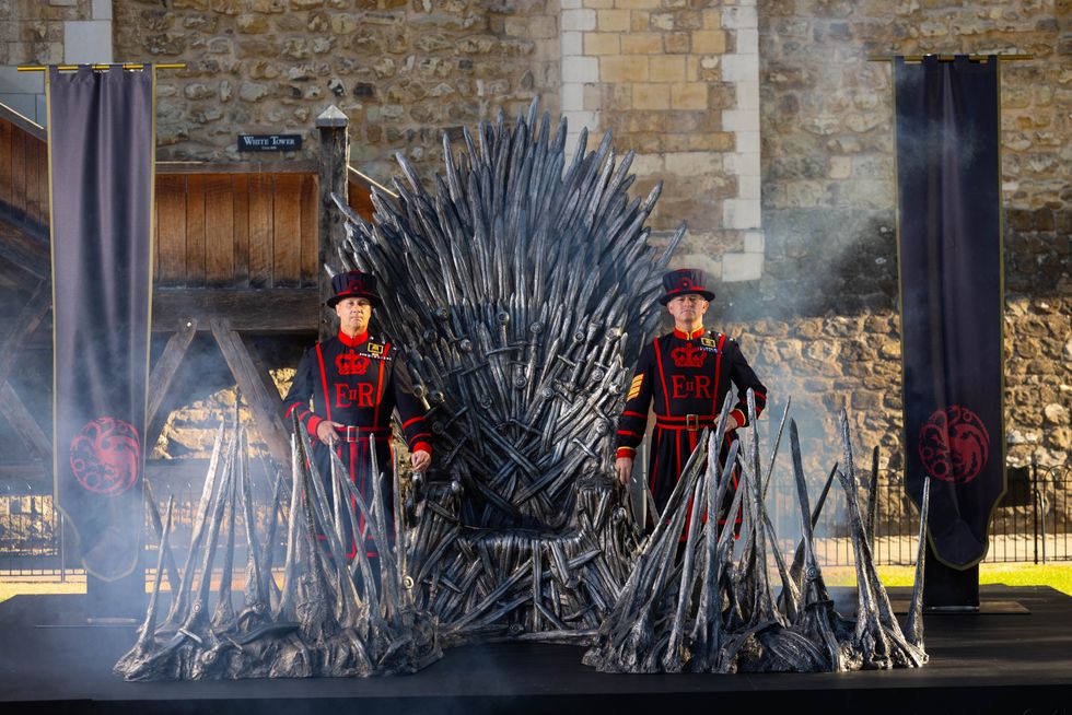 Iron Throne erected outside Tower of London to mark House Of The Dragon launch