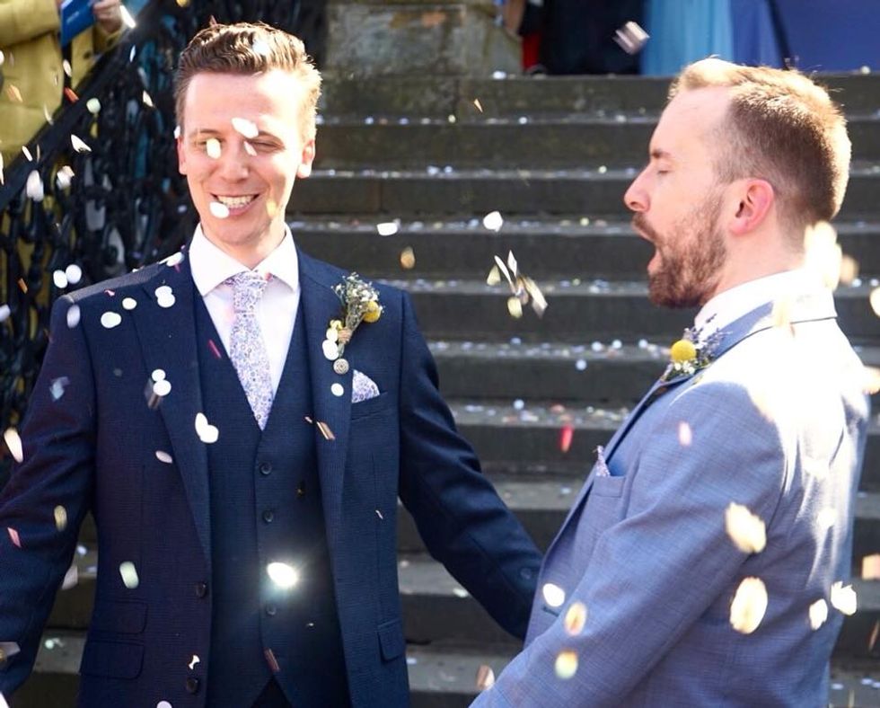 Ben Kelly and his husband Don during their wedding
