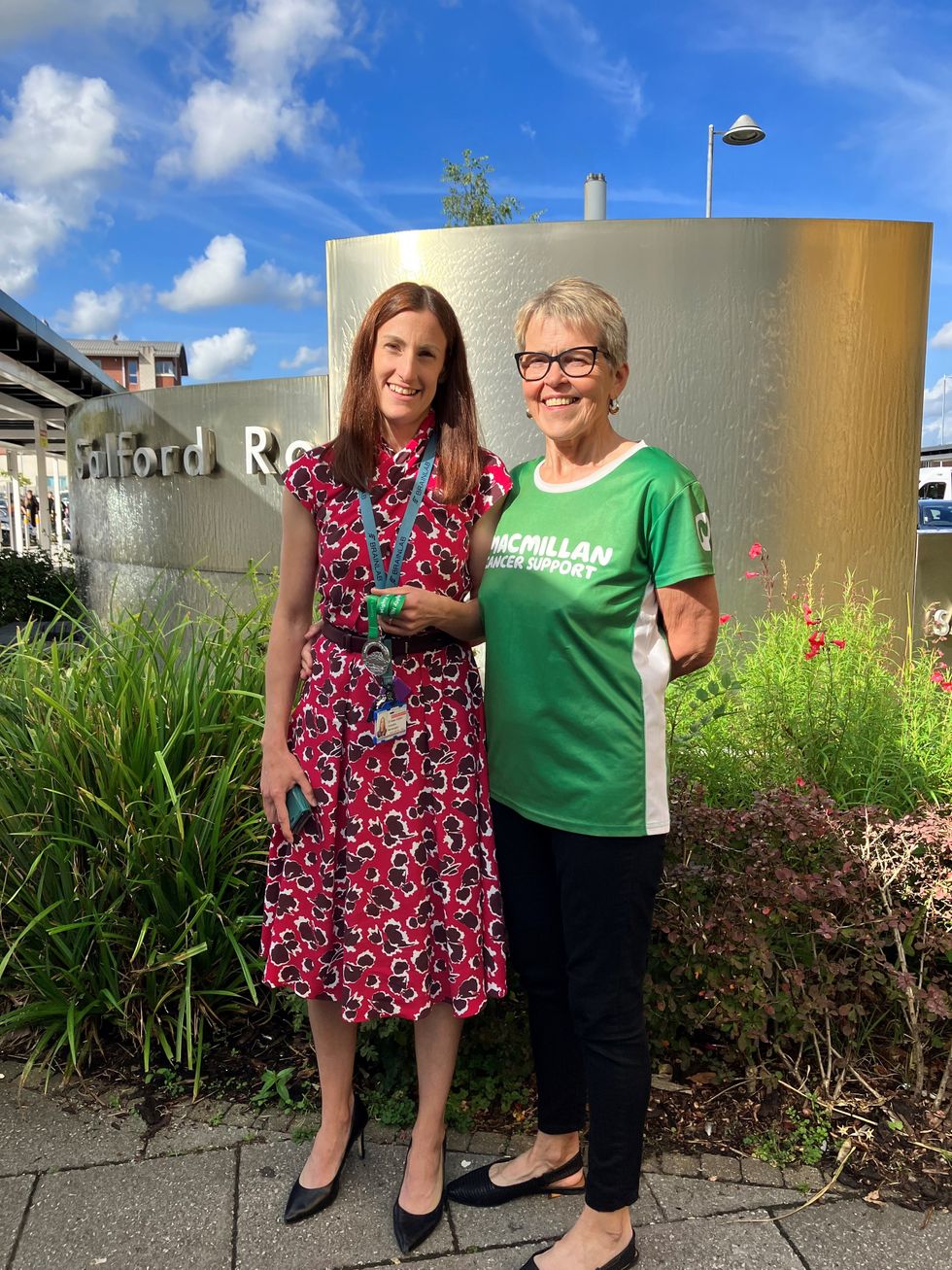 Woman who took on hike two months after brain haemorrhage hands medal to surgeon