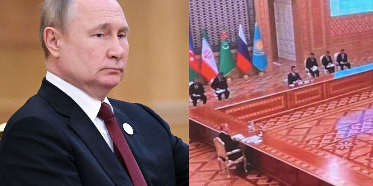 Putin Large Table Putin managed to get another absurdly big table for a meeting with just ...