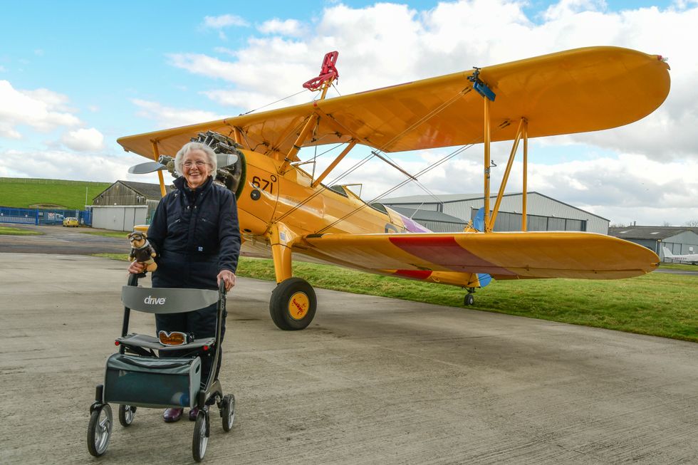 Grandmother, 93, completes fifth wing-walk after being inspired by chocolate ad