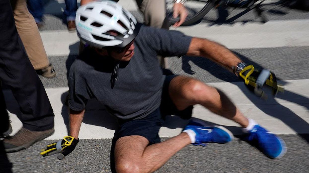 Right wingers mock Joe Biden after president, 79, falls off bike
