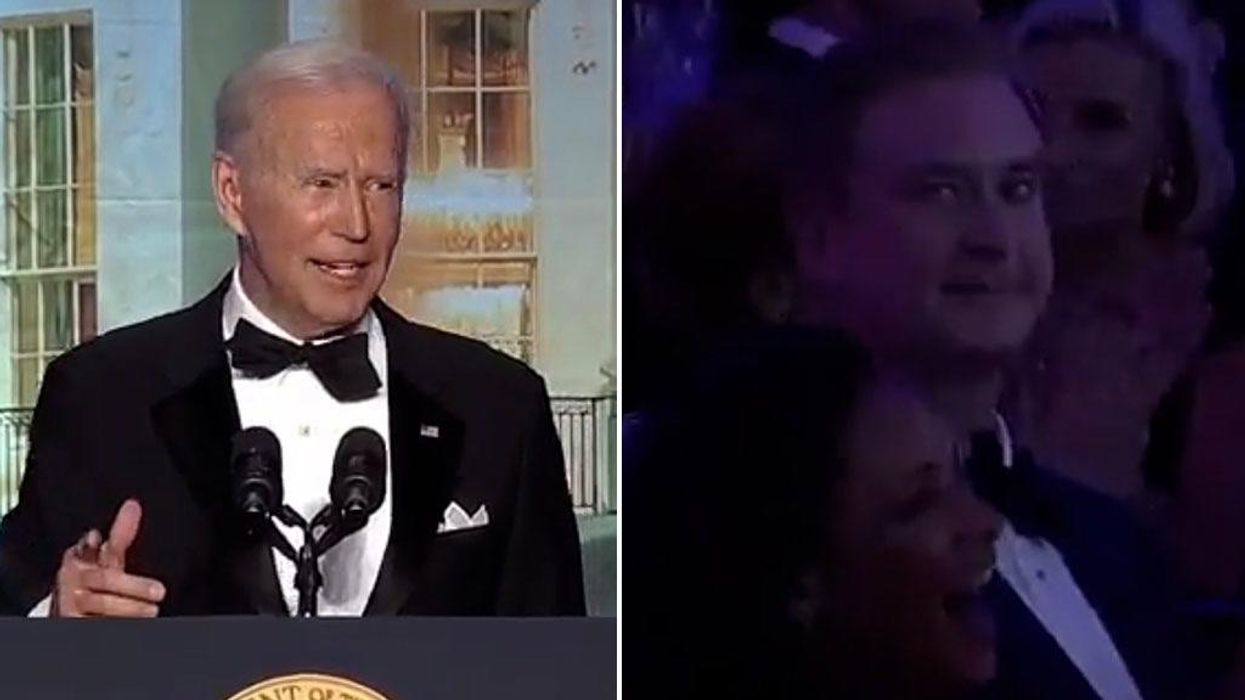 Fox News' Peter Doocy looks stunned after Biden says everyone at Correspondents' dinner is vaccinated