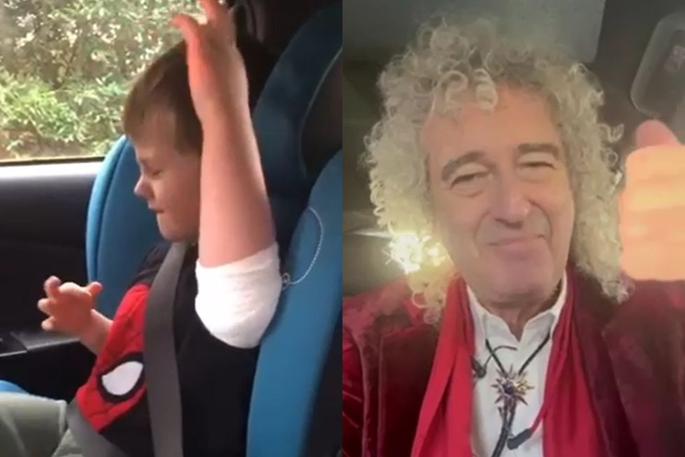 Sir Brian May praises 4-year-old cancer patient for Bohemian Rhapsody air guitar