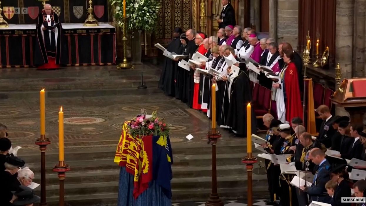 A falling piece of paper steals the show at the Queen's funeral
