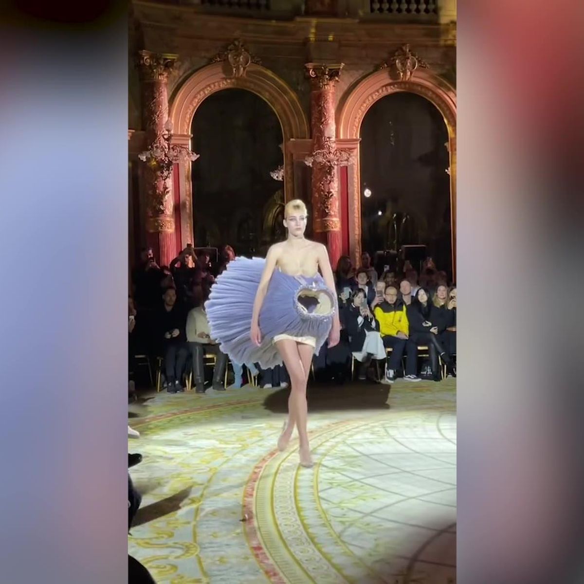Bizarre Paris Fashion Week show sees models carrying dresses instead of wearing them Bizarre Paris Fashion Week show sees models carrying dresses instead of wearing them