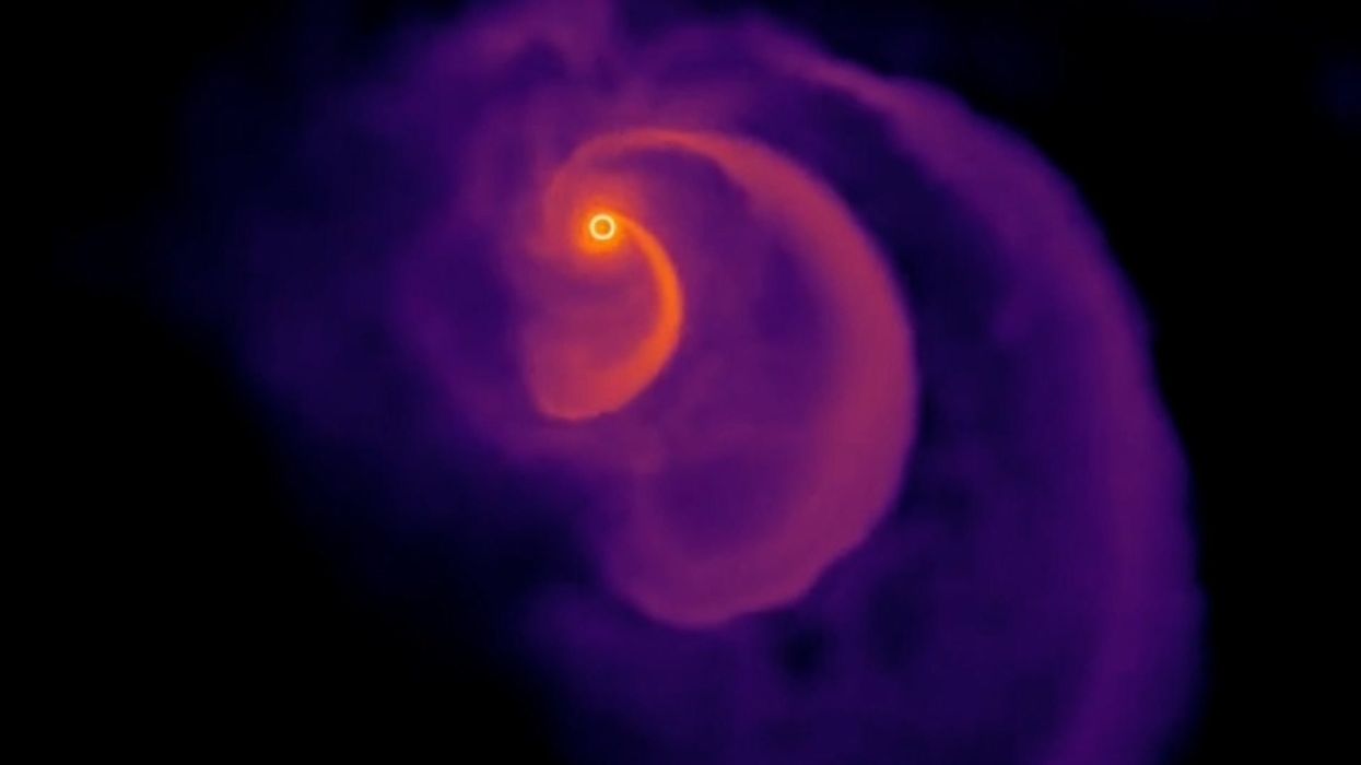 Supermassive black hole observed firing out jet in mysterious image