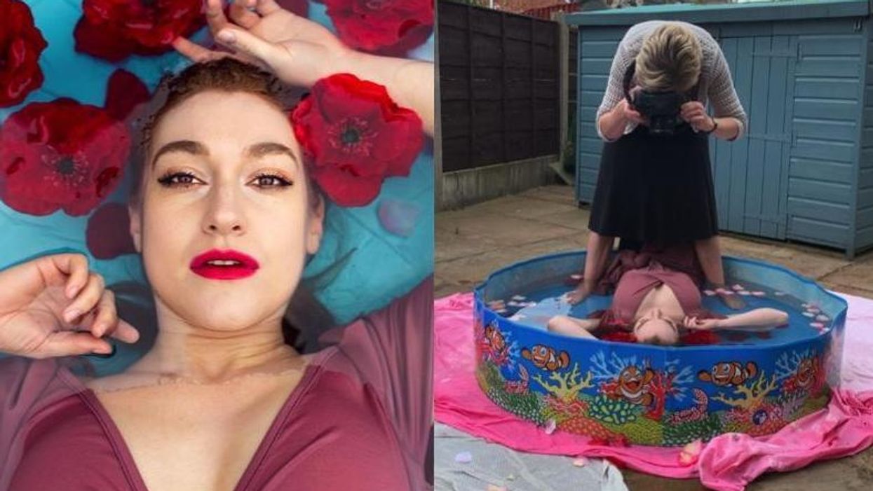 Blogger shares tips for DIY water portrait with flowers (Laura J Hyatt)