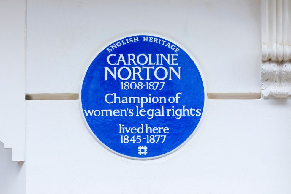 Blue Plaque to Caroline Norton. 3 Chesterfield Street, Mayfair, London.