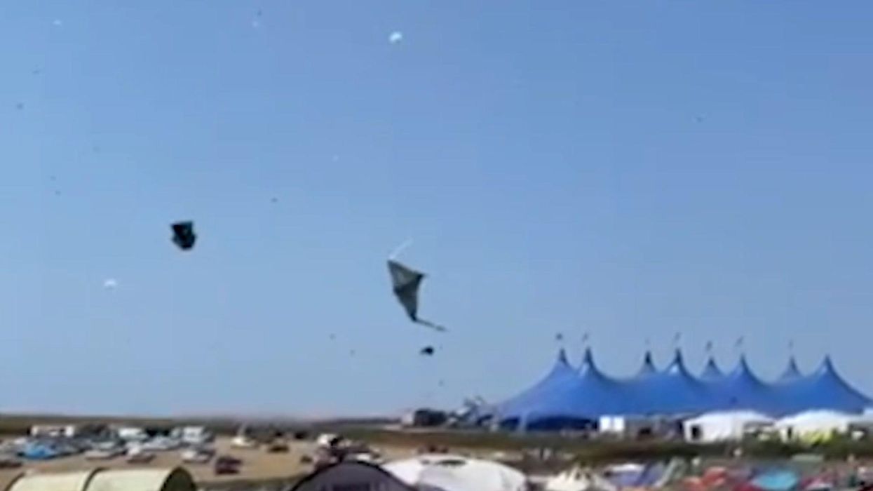 Whirlwind sends tents flying through the air at Boardmasters festival