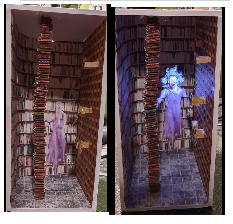 Books and ghost in a box