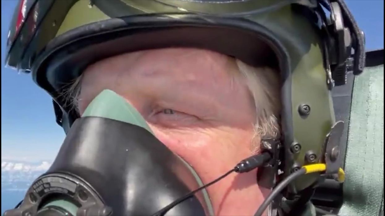 Boris Johnson takes selfie video while flying Typhoon fighter jet