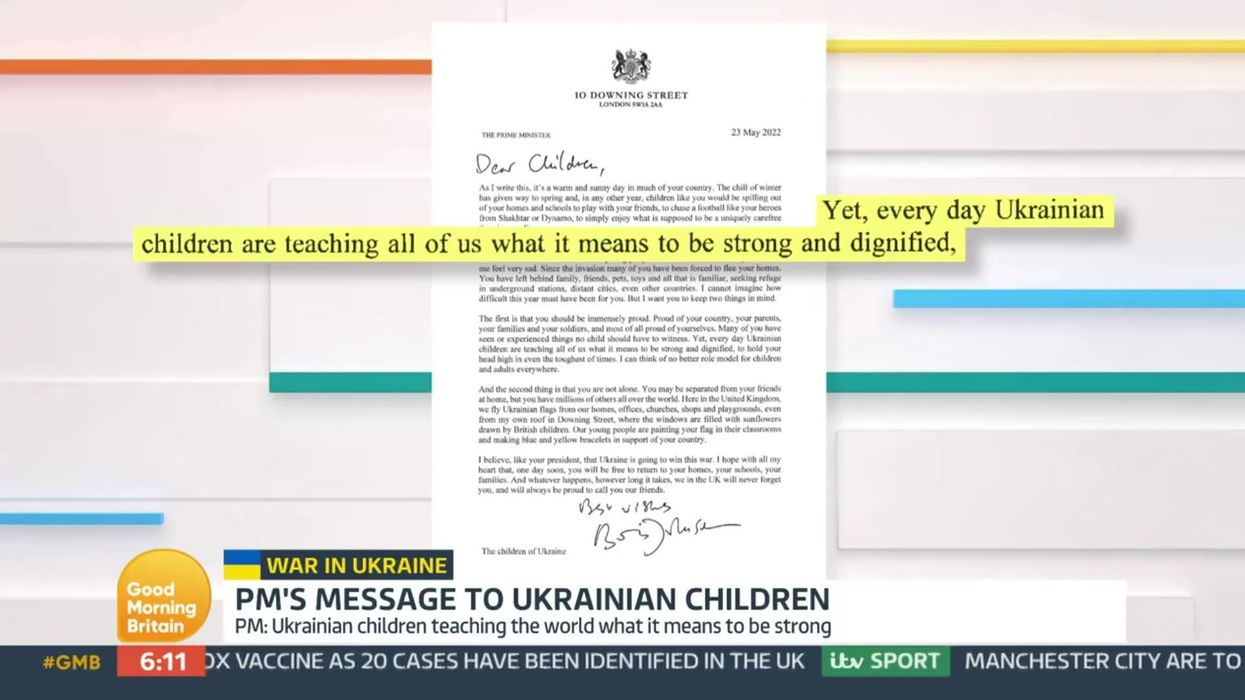 Boris Johnson pens open letter to Ukrainian children branding them 'role models'