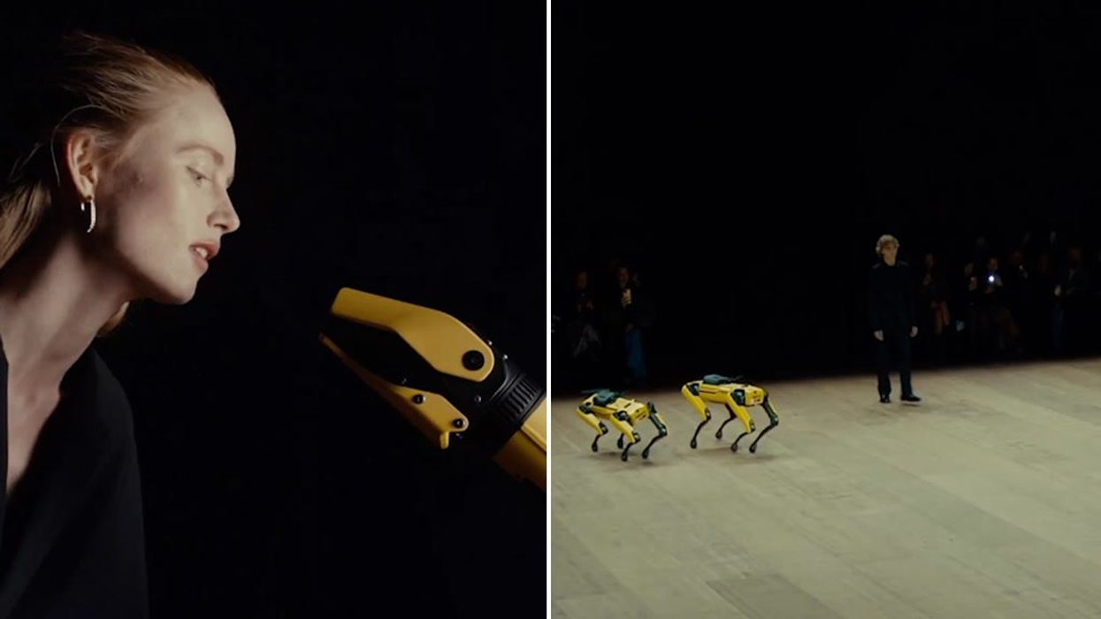 Robot dogs get flirty with models during bizarre Paris Fashion Week runway