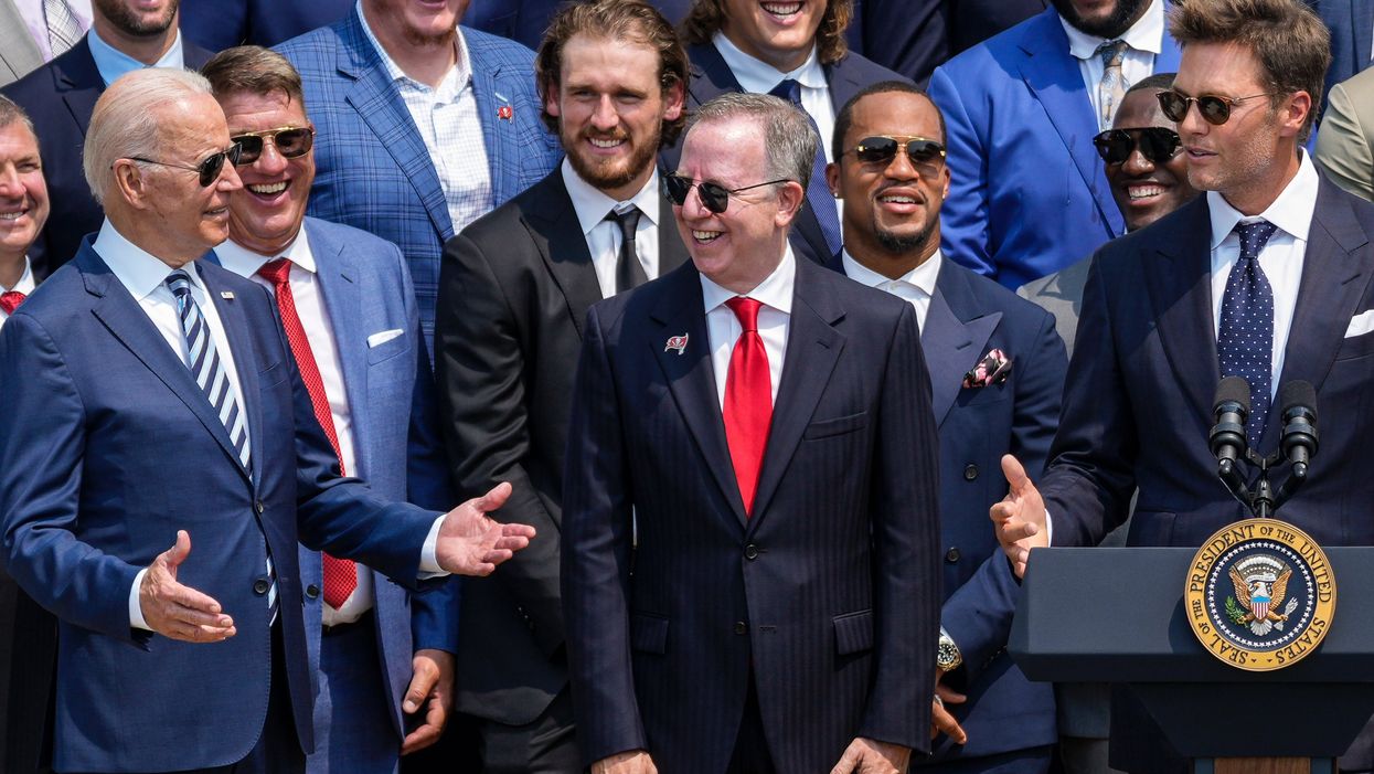 <p>Brady and Biden making an unlikely comedy duo </p>