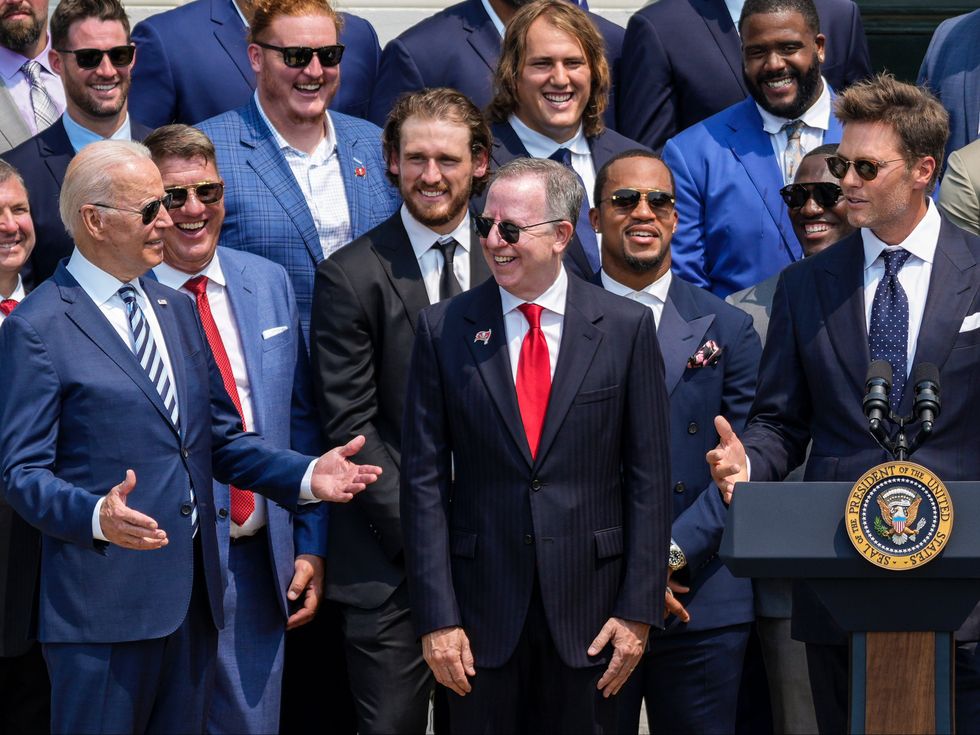 <p>Brady and Biden making an unlikely comedy duo </p>