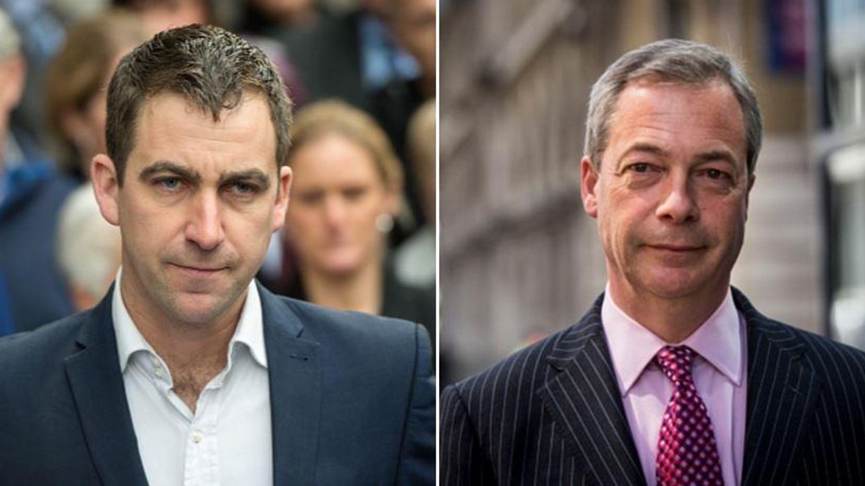 Brendan Cox (left) and Nigel Farage exhanged words following an atrocity in Berlin on Monday