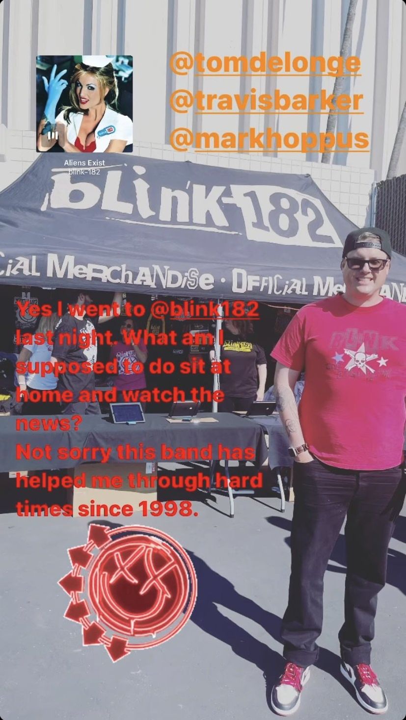 Brian Szasz at a Blink-182 concert