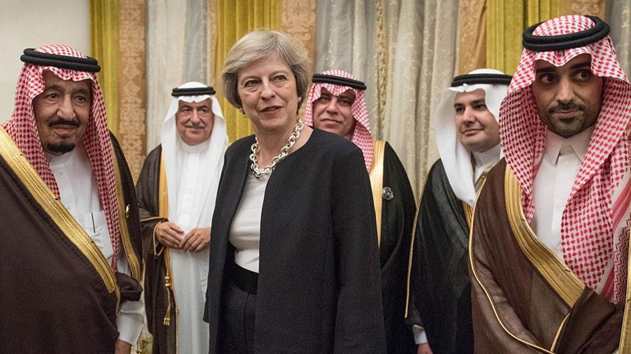 British Prime Minister Theresa May meets with King Salman bin Adbulaziz al Saud of Saudi Arabia