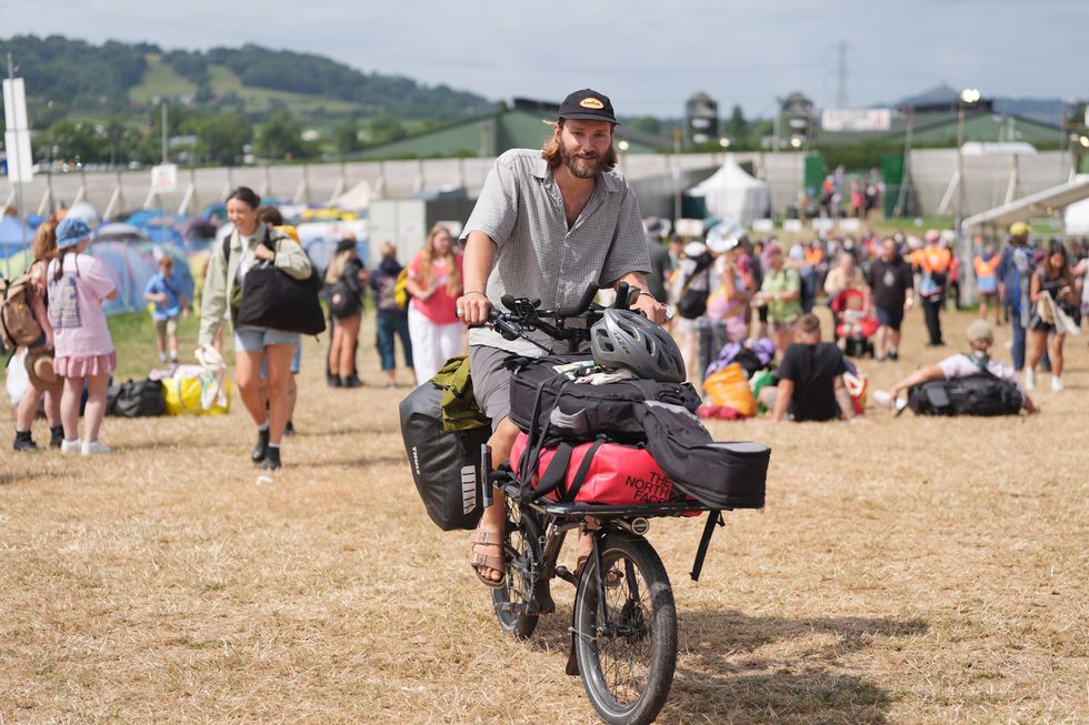 Musician ’emotional’ after arriving at Glastonbury following 650-mile bike ride