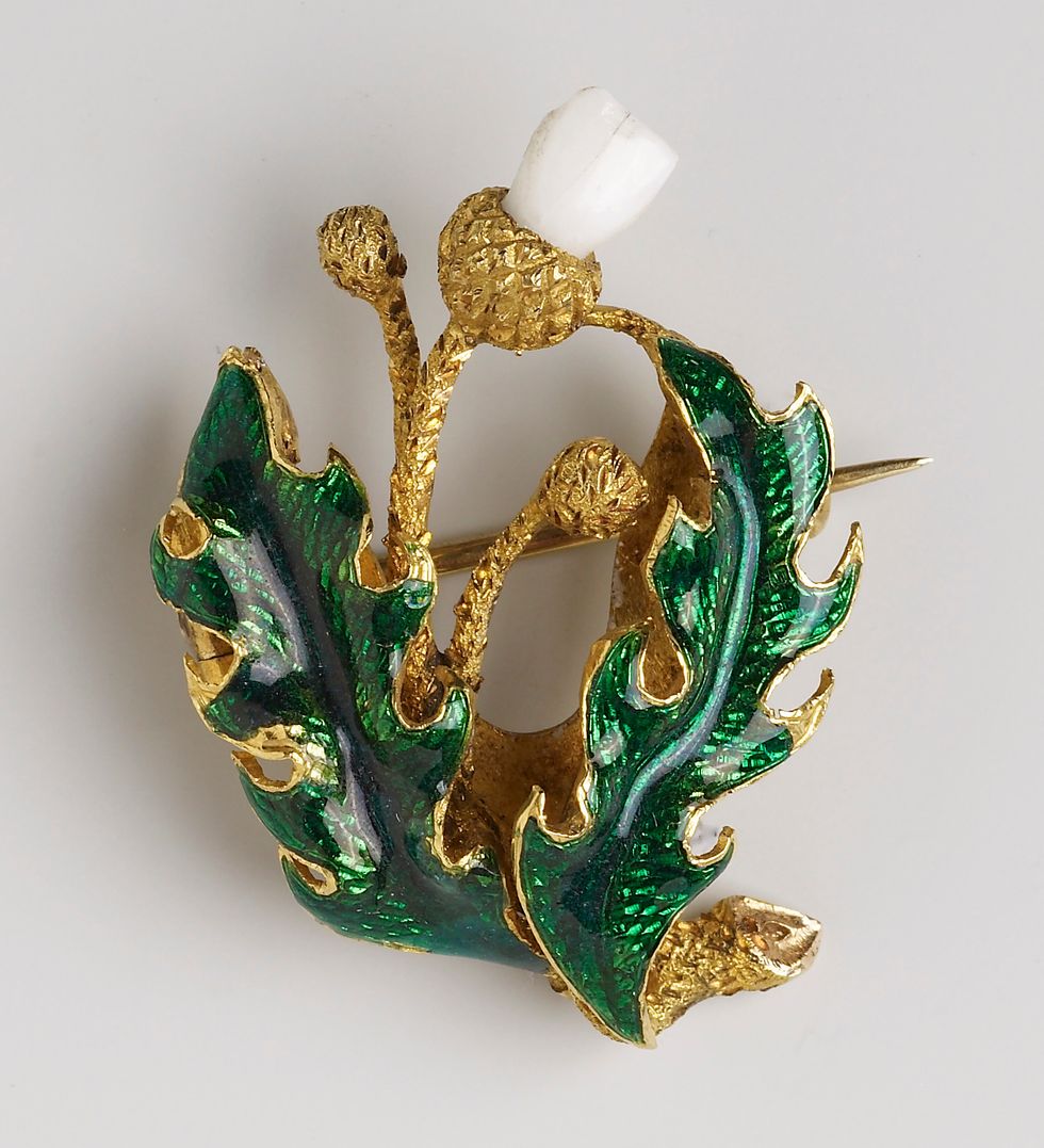 Brooch, from 1847, set with the first milk tooth of Queen Victoria and Prince Albert\u2019s eldest child, Princess Victoria