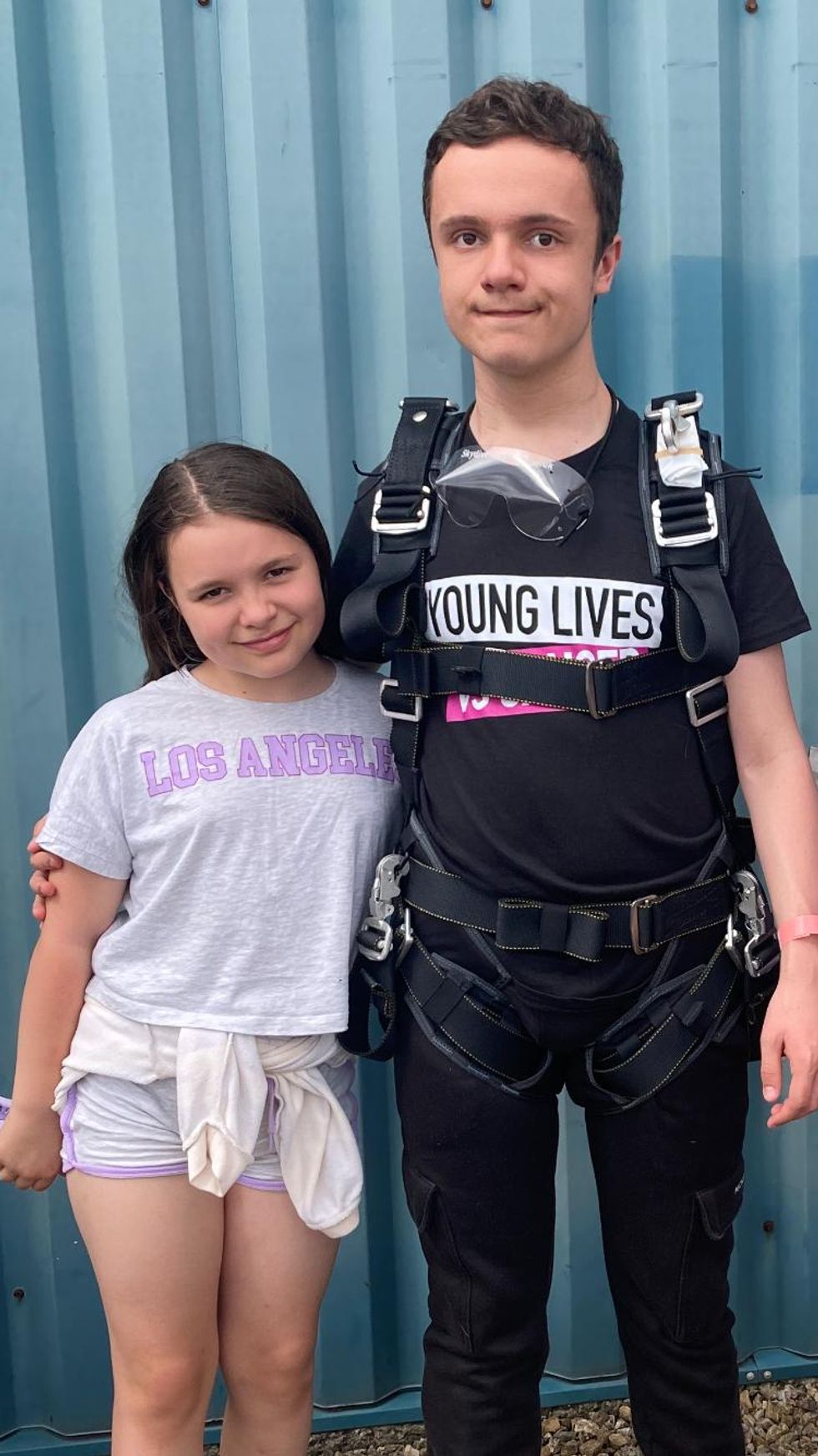 Brother and sister Jack and Ava posing together