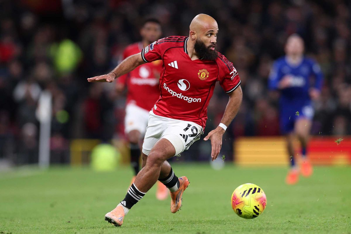 Bryan Mbeumo of Manchester United during the Premier League match between Manchester United and Everton at Old Trafford on November 24, 2025 in Manchester, England