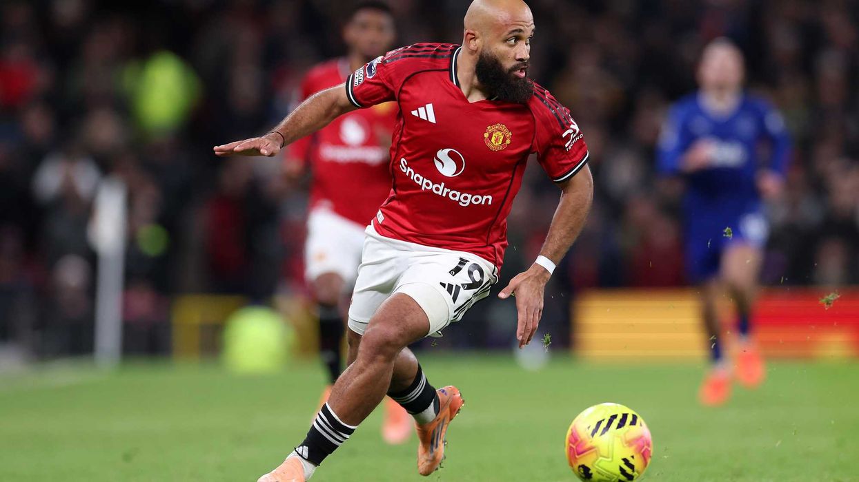 Bryan Mbeumo of Manchester United during the Premier League match between Manchester United and Everton at Old Trafford on November 24, 2025 in Manchester, England
