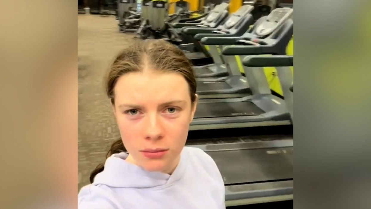 Creepy moment woman is asked if she is in 'high school' during gym session