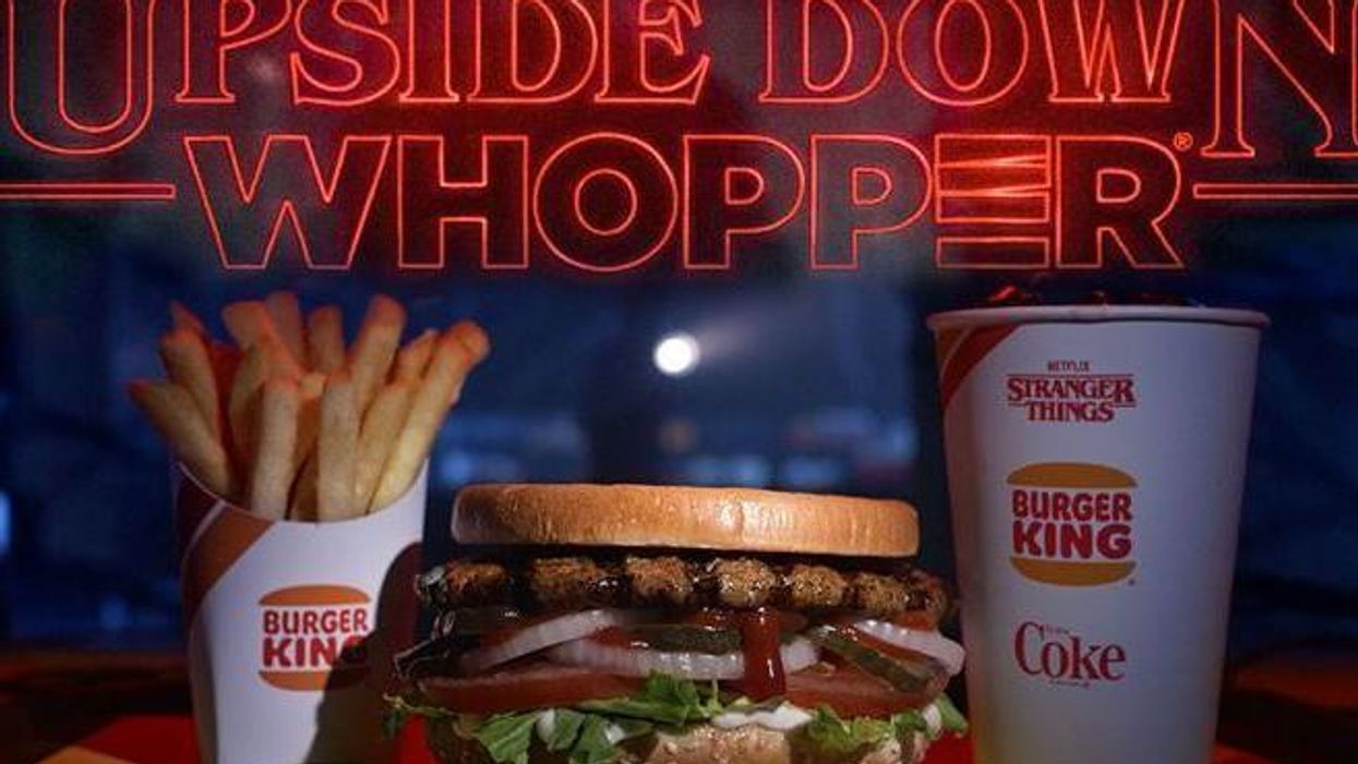 Burger King is selling an upside down Whopper in honour of Stranger Things (Burger King)